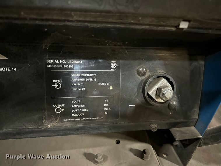 image for item EN5018 (2) Miller Deltaweld 652 welders