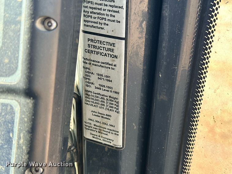 image for item ER4802 2013 John Deere 244J wheel loader