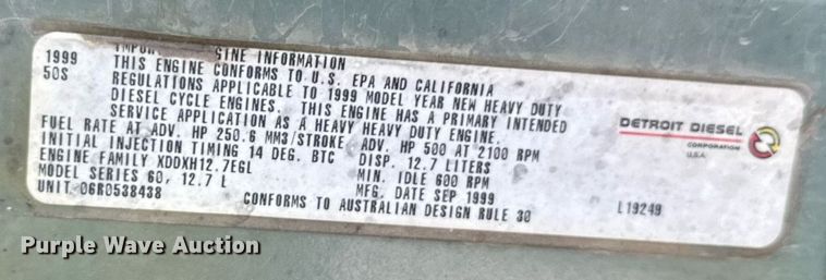 image for item ER5059 2000 Freightliner CC Conventional flatbed truck