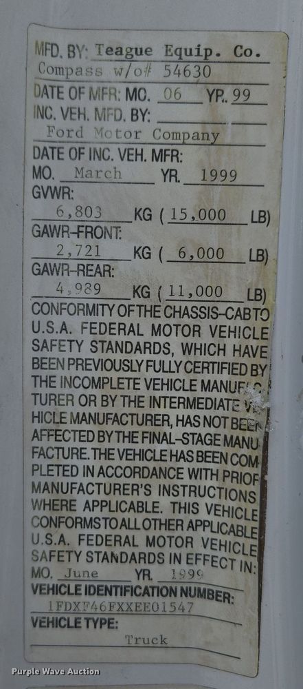 image for item ER5060 1999 Ford F450 Super Duty bucket truck