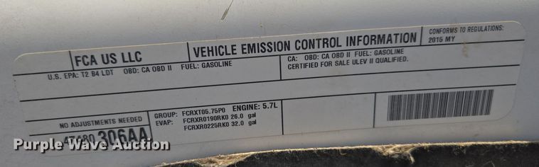 image for item ER5064 2015 Dodge Ram 1500 Quad Cab pickup truck