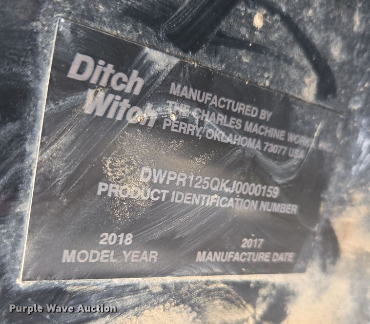 image for item ER5073 2018 Ditch Witch RT125 Quad vibratory cable plow