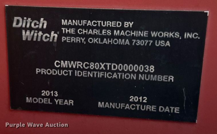 image for item ER5074 2013 Ditch Witch RT80 Quad vibratory cable plow