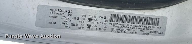 image for item ER5088 2016 Dodge Ram 1500 Quad Cab pickup truck