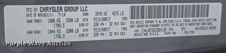 image for item ER5091 2014 Jeep Patriot SUV