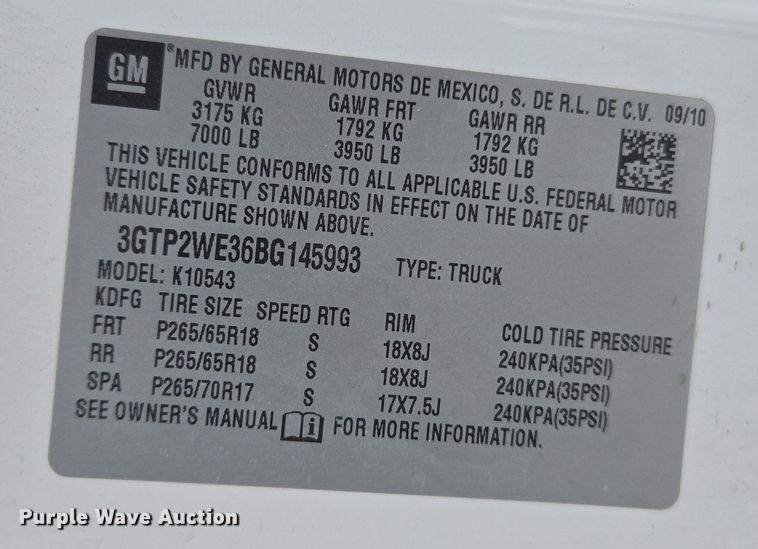 image for item ER5093 2011 GMC Sierra 1500 Crew Cab pickup truck