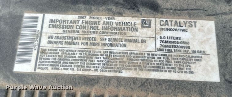 image for item ER5095 2007 Chevrolet Silverado 3500 utility bed pickup truck