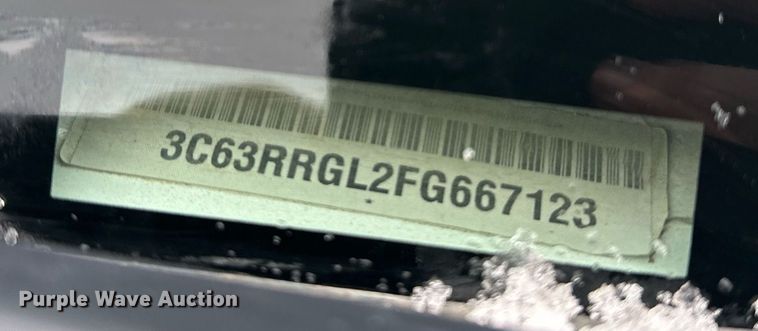 image for item ER5097 2015 Dodge Ram 3500 Crew Cab flatbed pickup truck