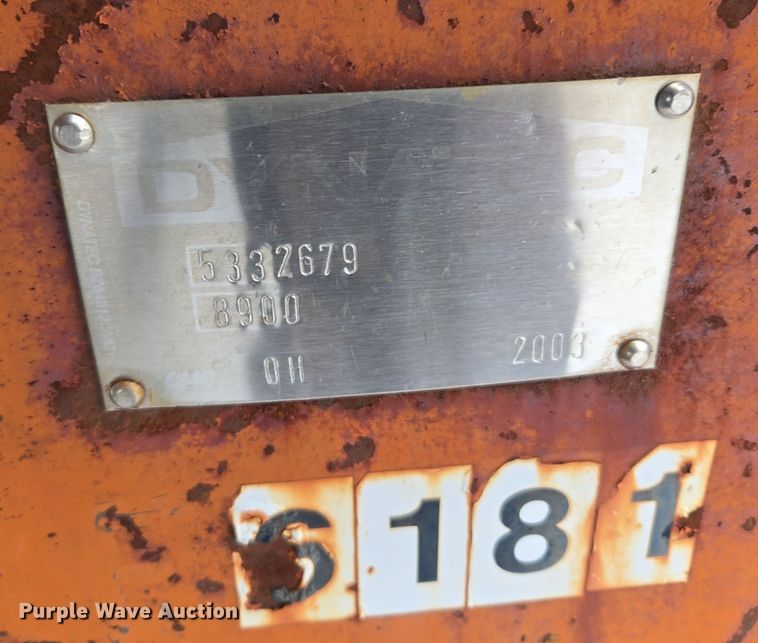 image for item ER5105 2003 Dynatec 8900 backhoe plate compactor