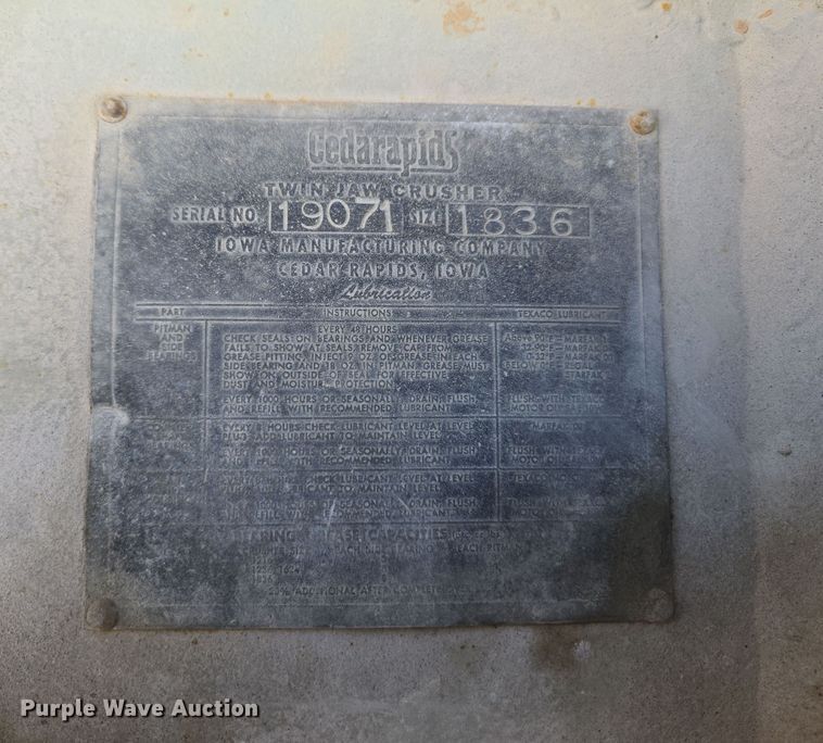 image for item ER5117 Cedarapids Twin Jaw crusher