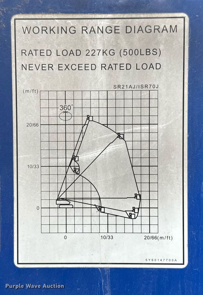 image for item LH9433 2008 Aichi SR21AJ/ISR70J boom lift