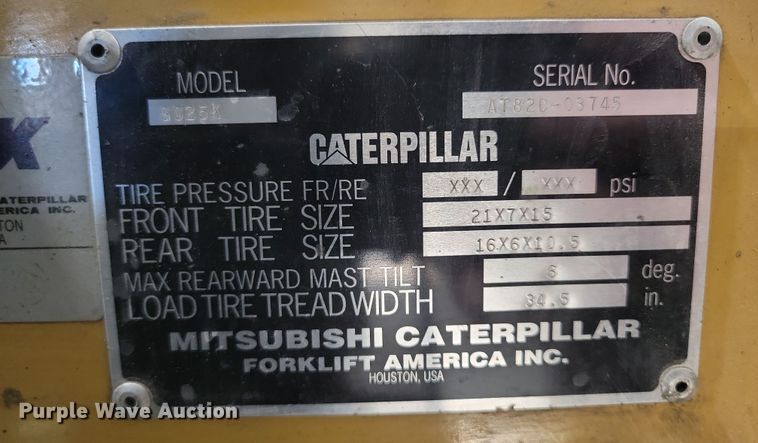 image for item OH9506 2000 Caterpillar  GC25K forklift