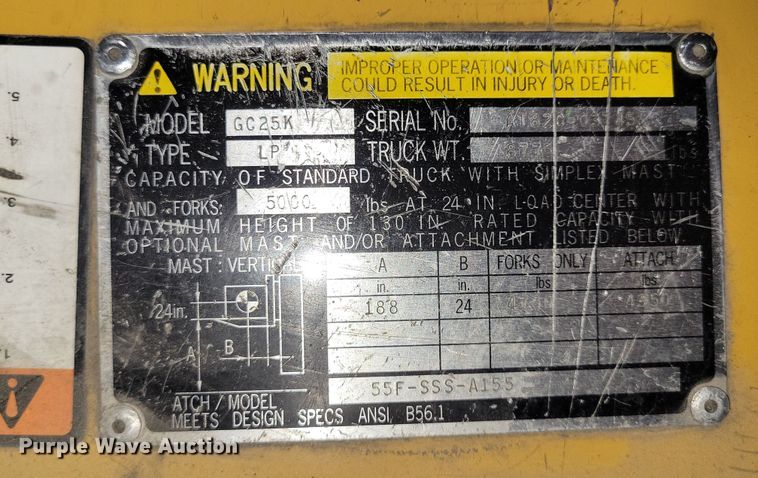 image for item OH9506 2000 Caterpillar  GC25K forklift