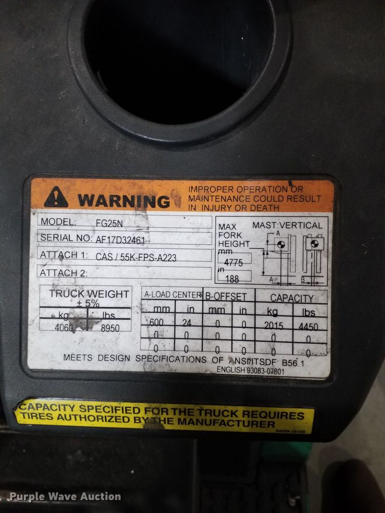 image for item OH9508 Mitsubishi FG25N forklift