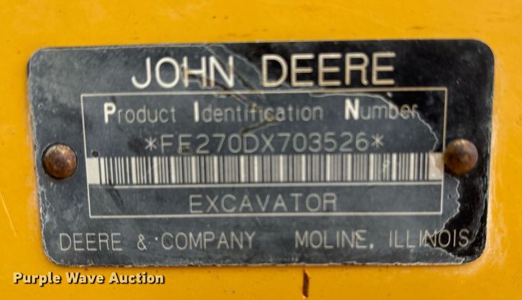 image for item OK9500 2007 John Deere 270D LC excavator