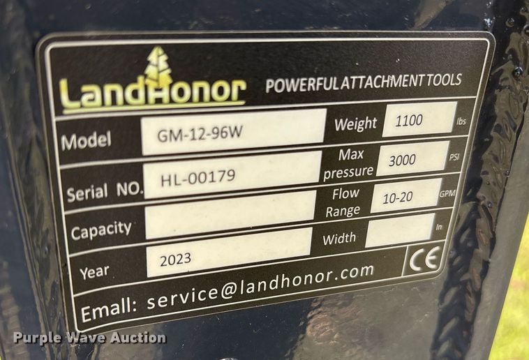 image for item OK9501 2023 Landhonor GM-12-96W skid steer grader