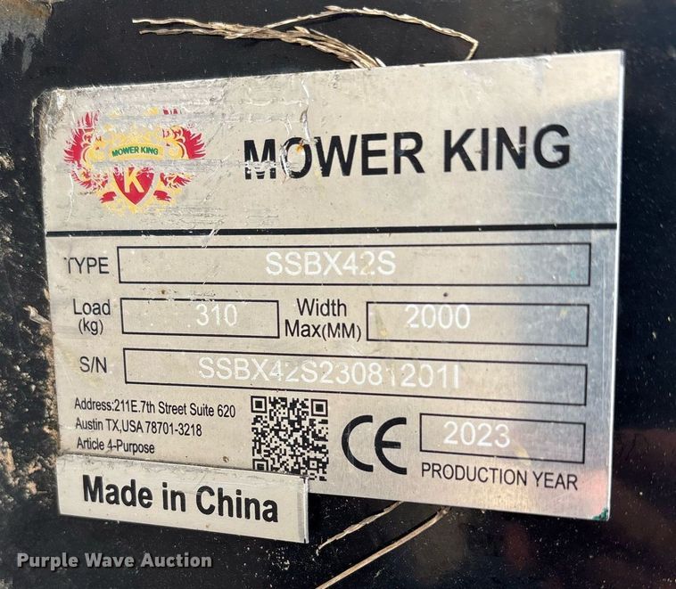 image for item OK9504 2023 Mower King SSBX42S skid steer wood chipper