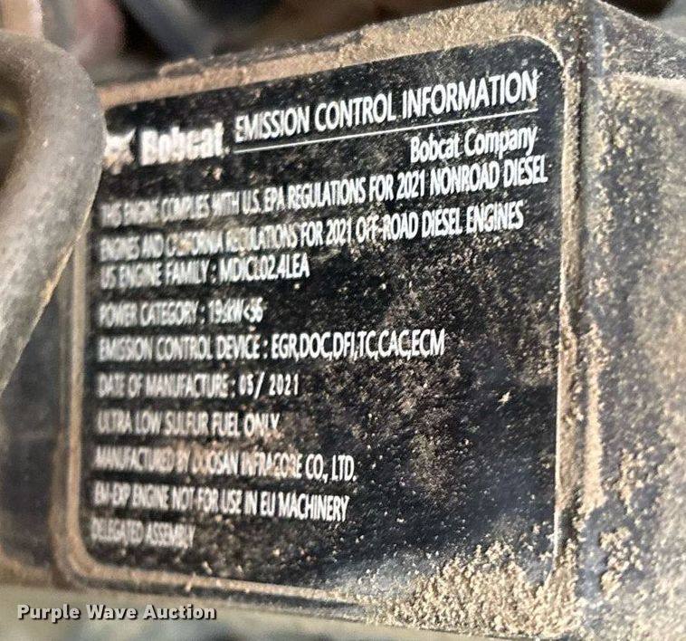 image for item OK9520 2021 Bobcat T62 tracked skid steer loader