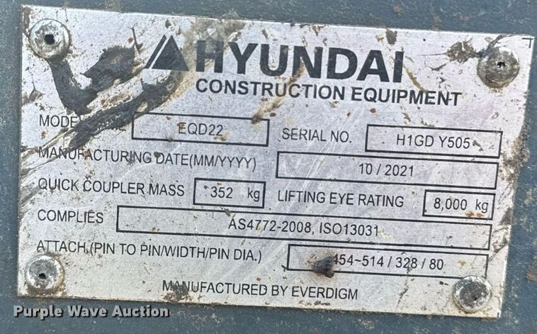 image for item YA0160 2022 Hyundai HX210AL excavator