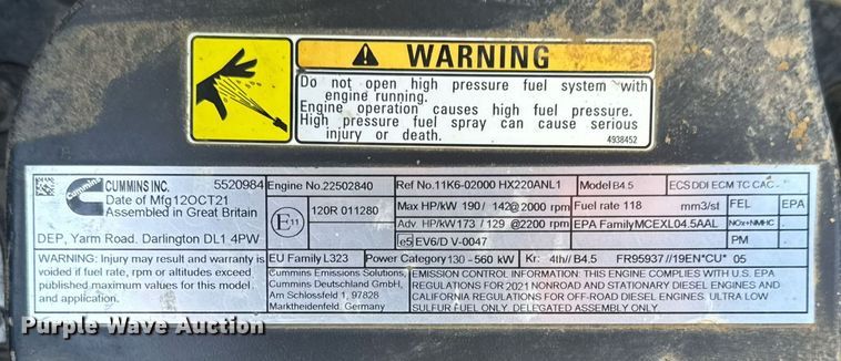 image for item YA0160 2022 Hyundai HX210AL excavator