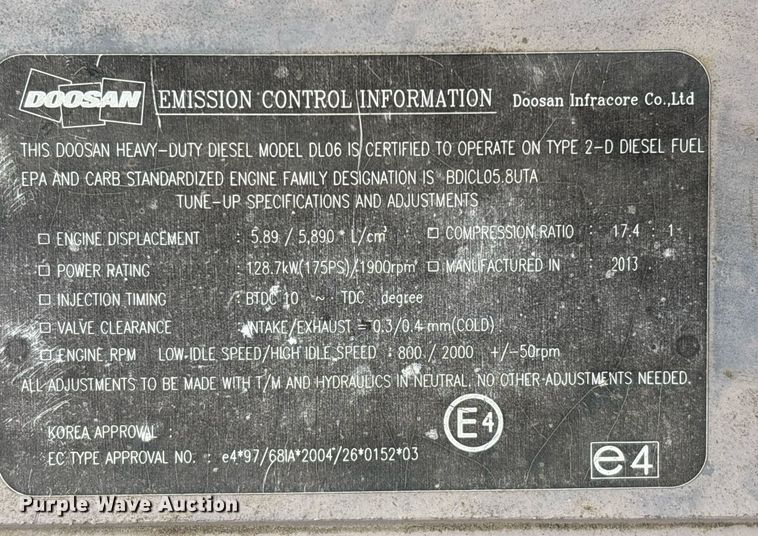 image for item YA0168 2013 Doosan DX235LCR excavator