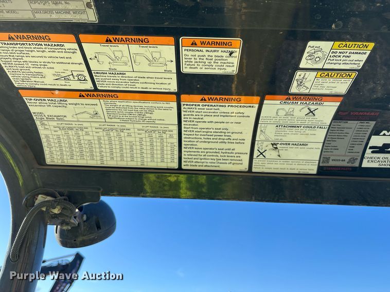 image for item YA0173 2019 Yanmar VIO35-6A mini excavator