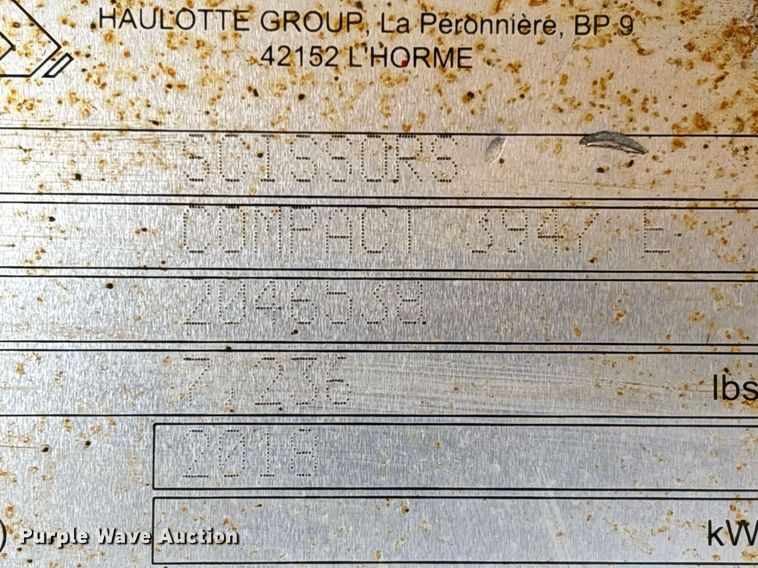 image for item YA0177 2018 Haulotte 3947 E scissor lift