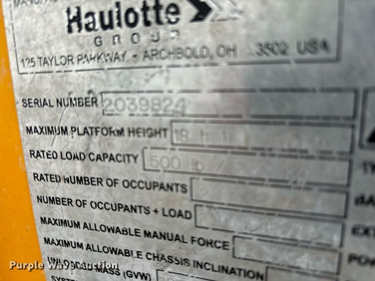 image for item YA0186 2018 Haulotte 1931E scissor lift