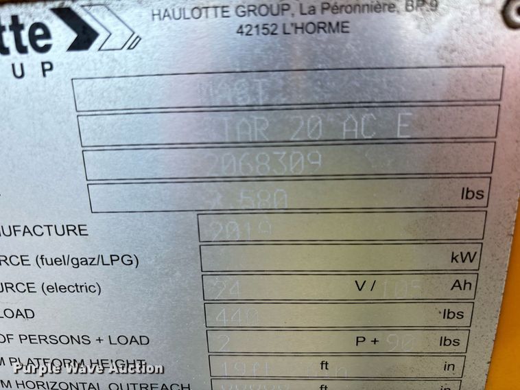 image for item YA0193 2019 Haulotte Star 20 AC E vertical lift