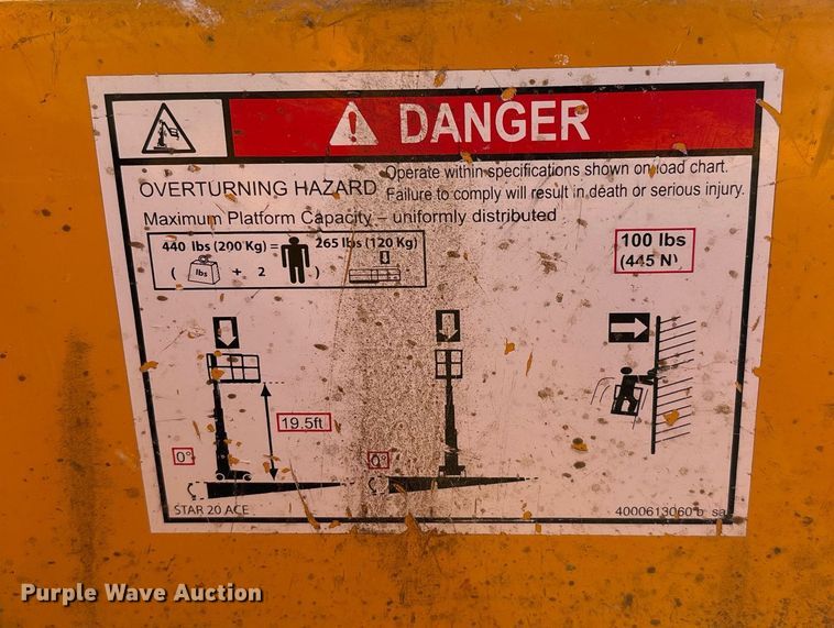 image for item YA0196 2019 Haulotte Star 20 AC E vertical lift