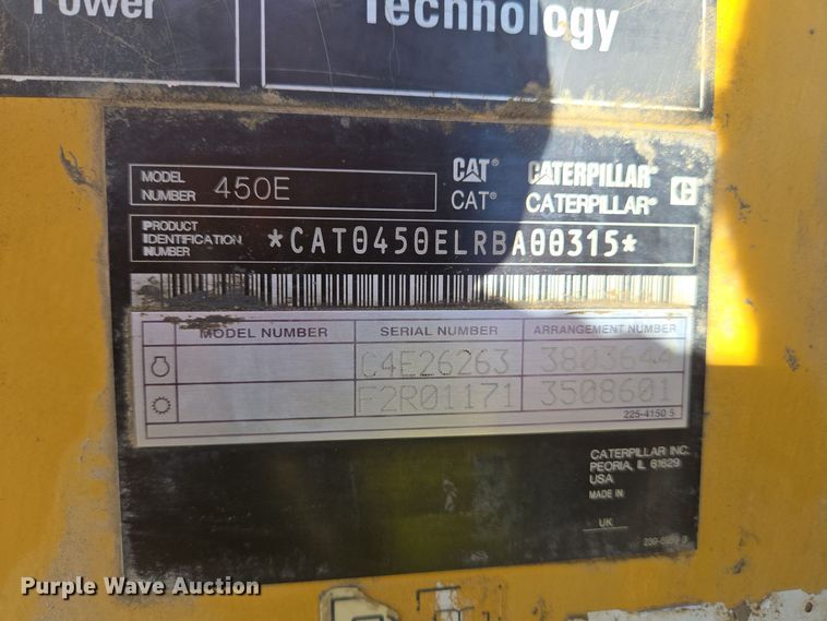 image for item YA0218 2013 Caterpillar 450E backhoe