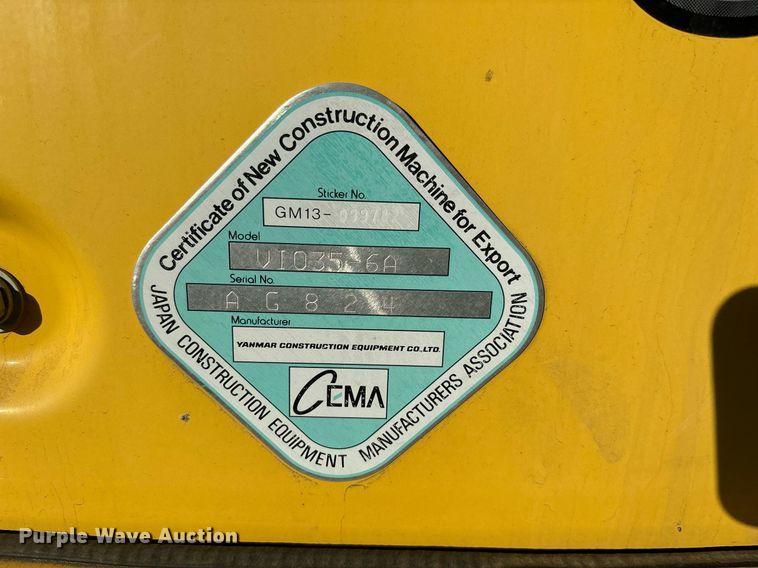 image for item YA0227 2018 Yanmar VIO35-6A mini excavator