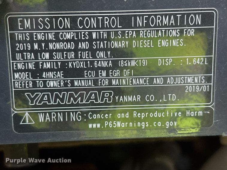 image for item YA0229 2019 Yanmar VIO35-6A mini excavator