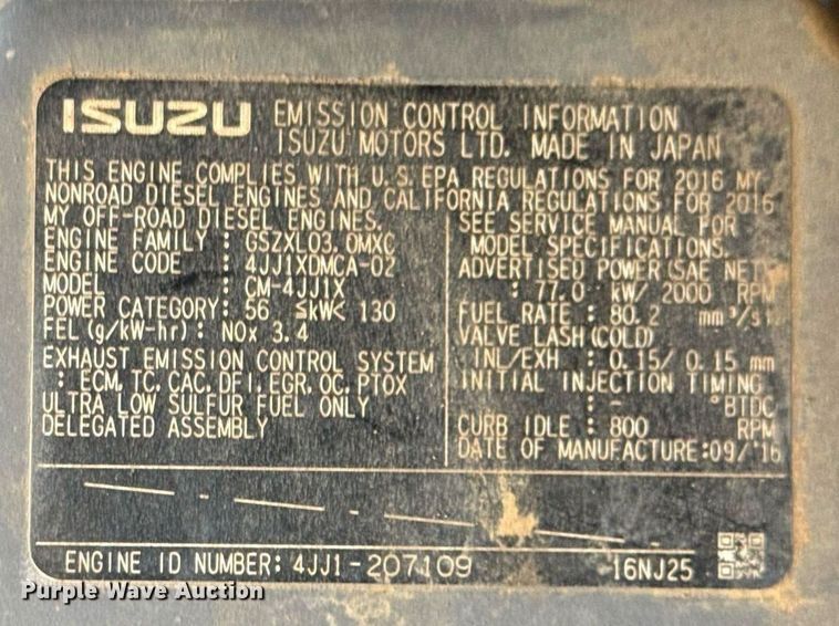 image for item YA0231 2016 Case CX145C excavator