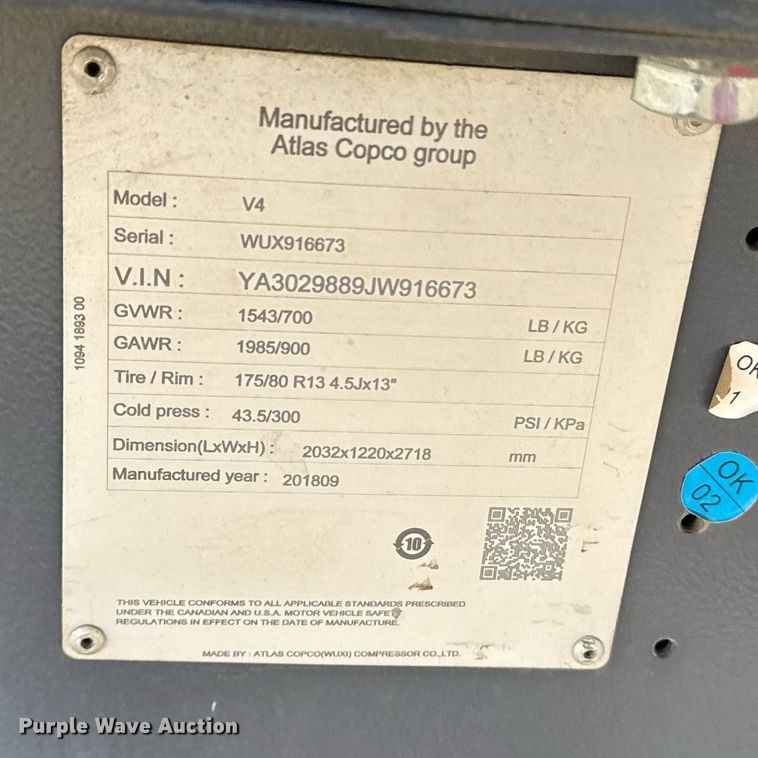 image for item YA0245 2018 Atlas Copco V4 light plant