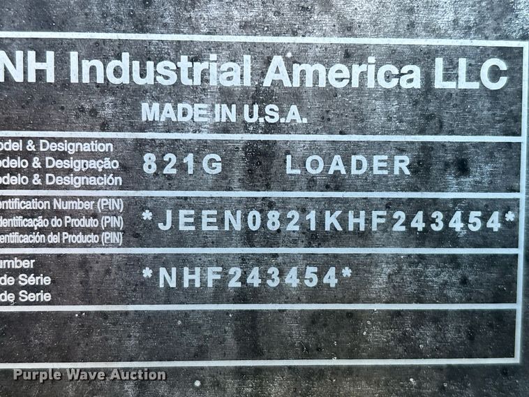 image for item YA0261 2017 Case 821G wheel loader