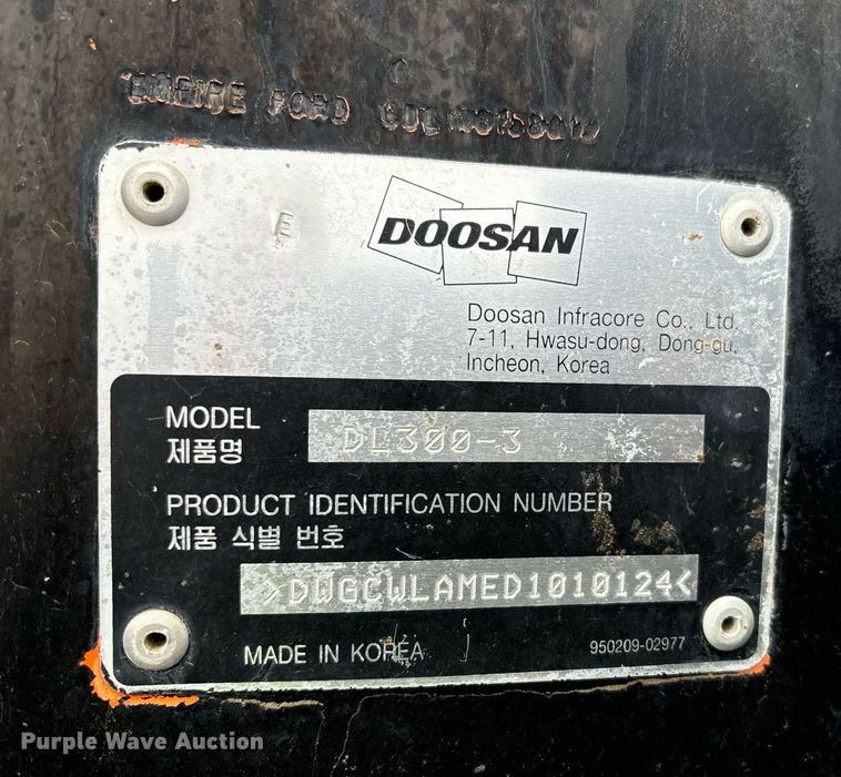 image for item YA0262 Doosan DL300-3 wheel loader