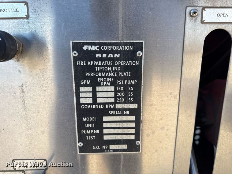 image for item DM5531 1982 Spartan CFRC-3064 pumper fire truck