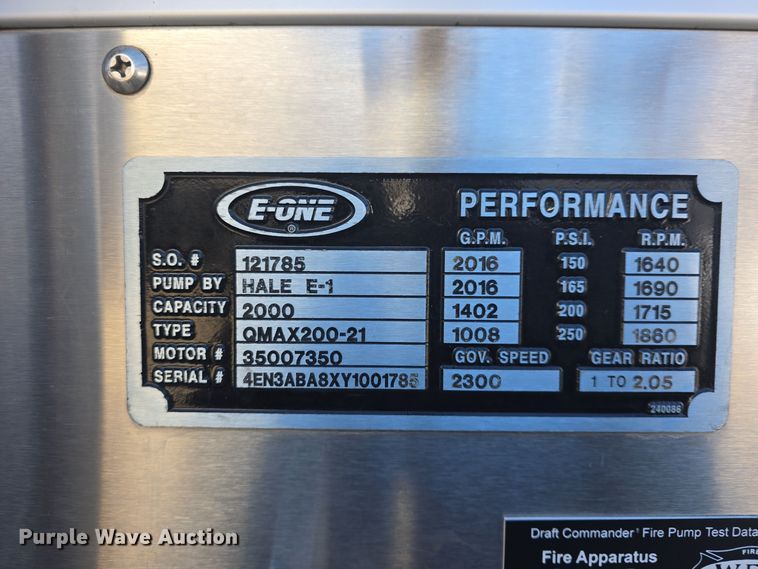 image for item DO7736 2000 Emergency One quint fire truck