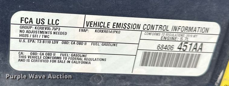 image for item DQ6585 2019 Dodge Charger Police 