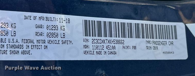 image for item DQ6585 2019 Dodge Charger Police 