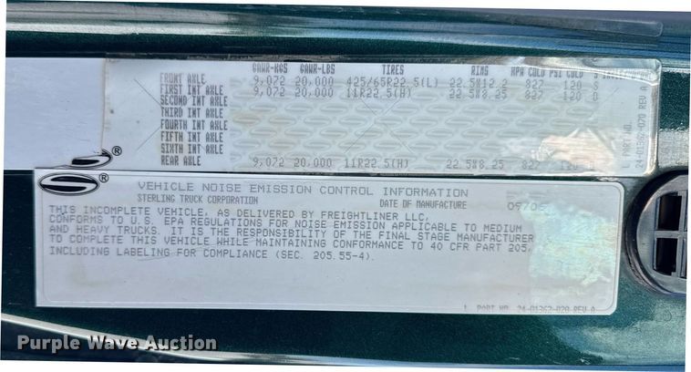 image for item DW2491 2007 Sterling LT9500 dump truck