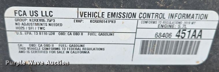 image for item DW3055 2019 Dodge Charger Police Interceptor 