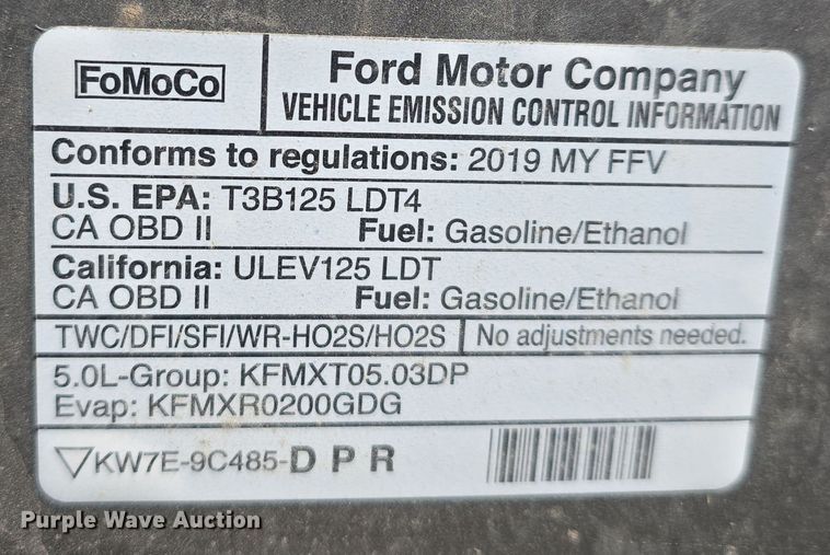 image for item DW3056 2019 Ford F150 SuperCrew pickup truck