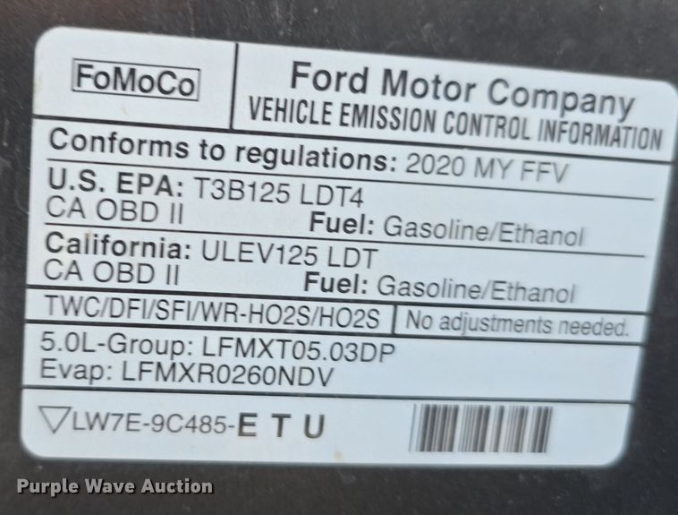 image for item DW3057 2020 Ford F150 SuperCrew pickup truck