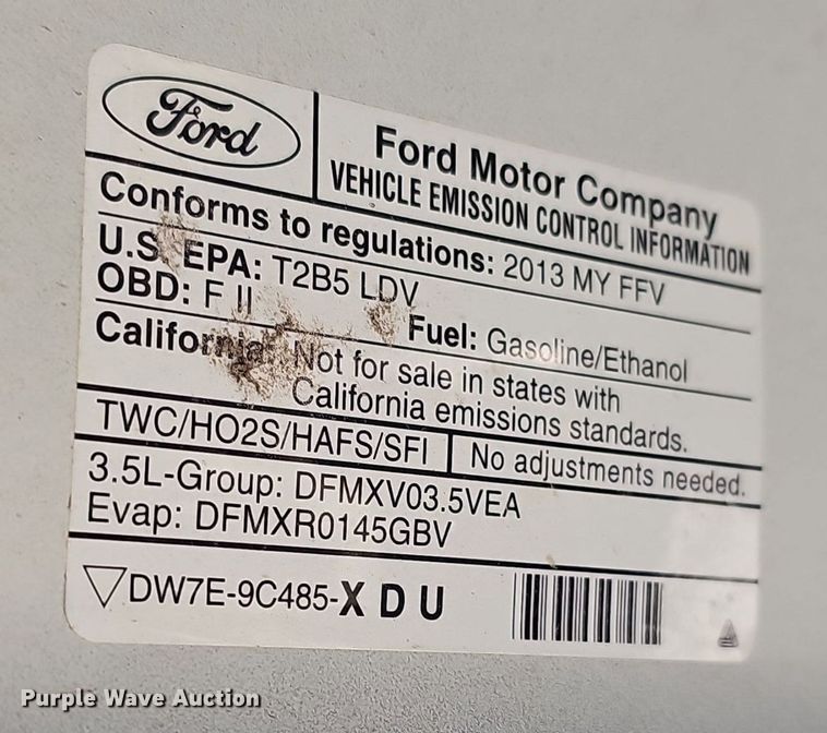 image for item DW3070 2013 Ford Taurus Police Interceptor 