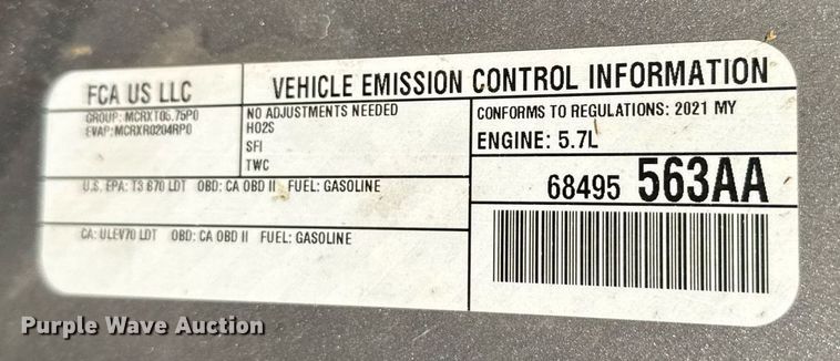 image for item DX3886 2021 Dodge Durango SSV SUV