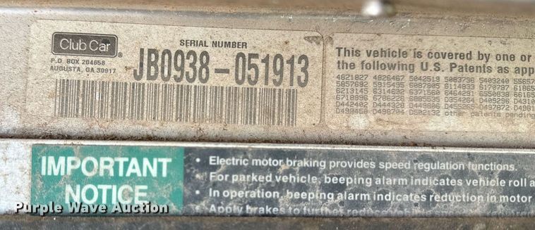 image for item EG7972 2009 Club Car Carryall 6 utility vehicle