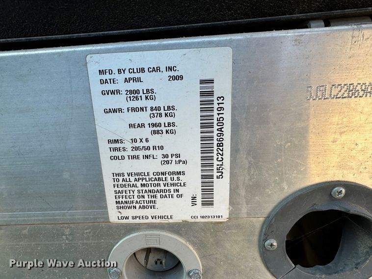 image for item EG7972 2009 Club Car Carryall 6 utility vehicle