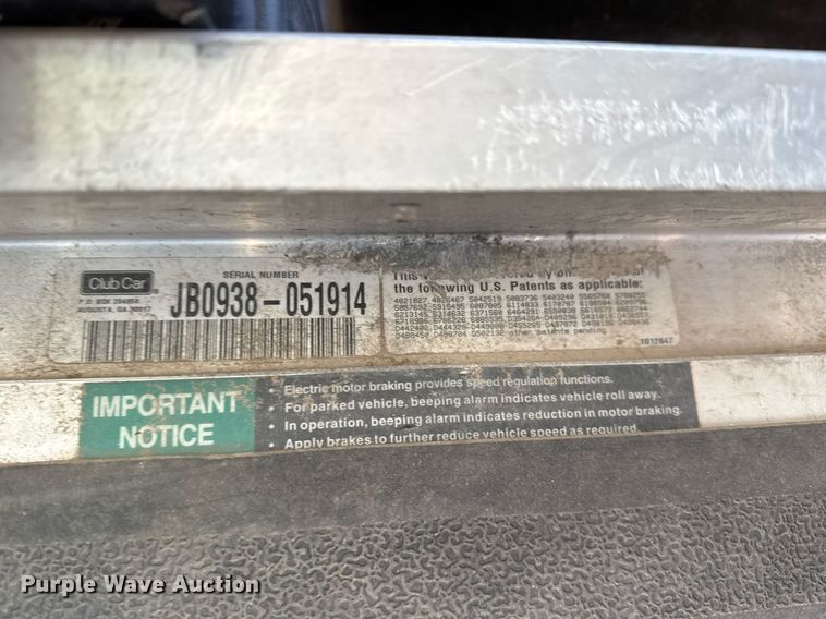 image for item EG7973 2009 Club Car Carryall 6 utility vehicle